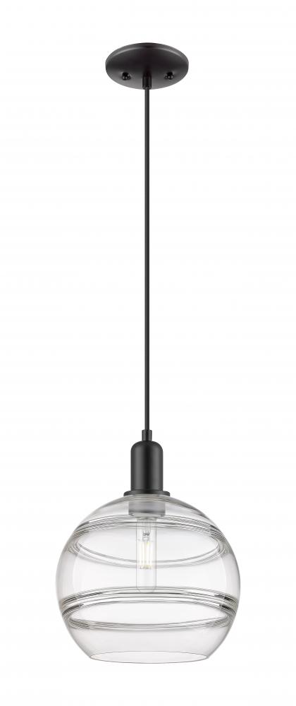 Rochester - 1 Light - 10 inch - Matte Black - Cord hung - Mini Pendant