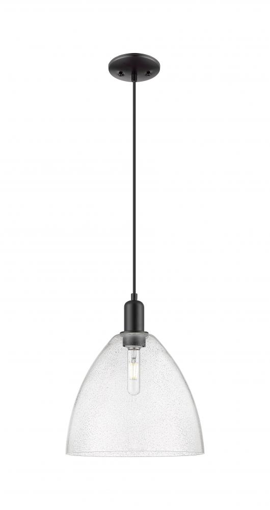 Bristol - 1 Light - 12 inch - Matte Black - Cord hung - Mini Pendant