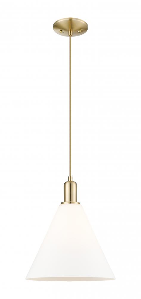 Berkshire Glass - 1 Light - 12 inch - Champagne Bronze - Cord hung - Mini Pendant