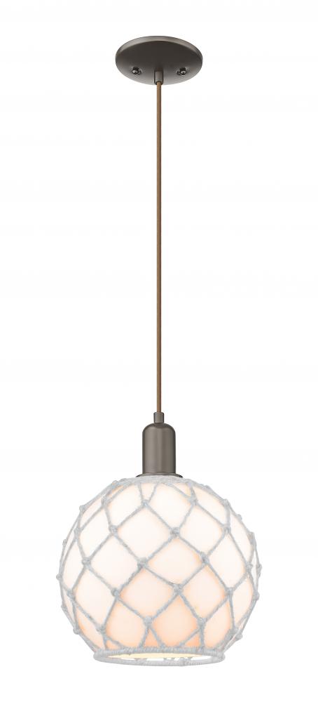 Farmhouse Rope - 1 Light - 10 inch - Oil Rubbed Bronze - Cord hung - Mini Pendant