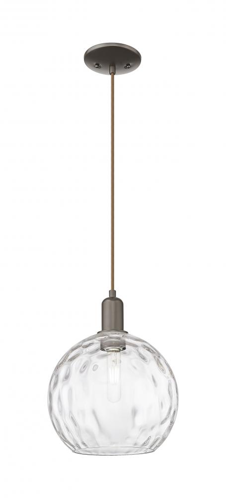 Athens Water Glass - 1 Light - 10 inch - Oil Rubbed Bronze - Cord hung - Mini Pendant