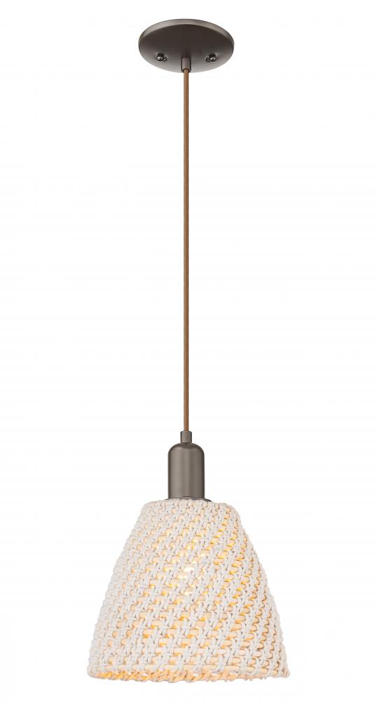 Bristol Natural - 1 Light - 6 inch - Oil Rubbed Bronze - Cord hung - Mini Pendant