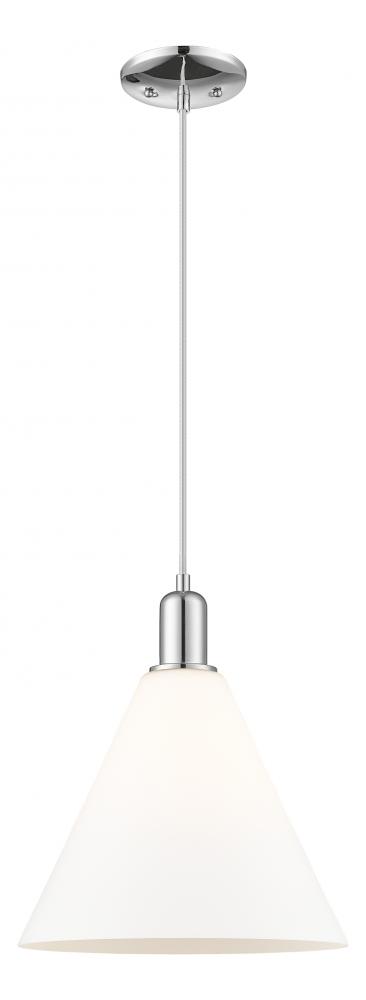 Berkshire Glass - 1 Light - 12 inch - Polished Chrome - Cord hung - Mini Pendant