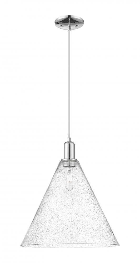 Berkshire Glass - 1 Light - 16 inch - Polished Chrome - Cord hung - Mini Pendant