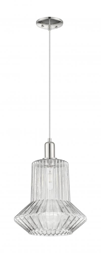 Springwater - 1 Light - 12 inch - Polished Nickel - Cord hung - Mini Pendant