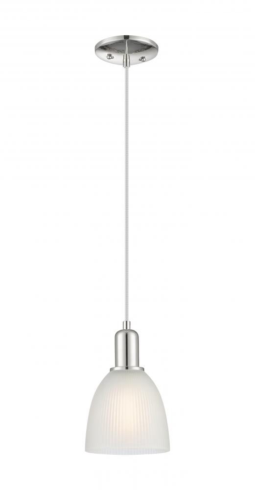 Castile - 1 Light - 6 inch - Polished Nickel - Cord hung - Mini Pendant