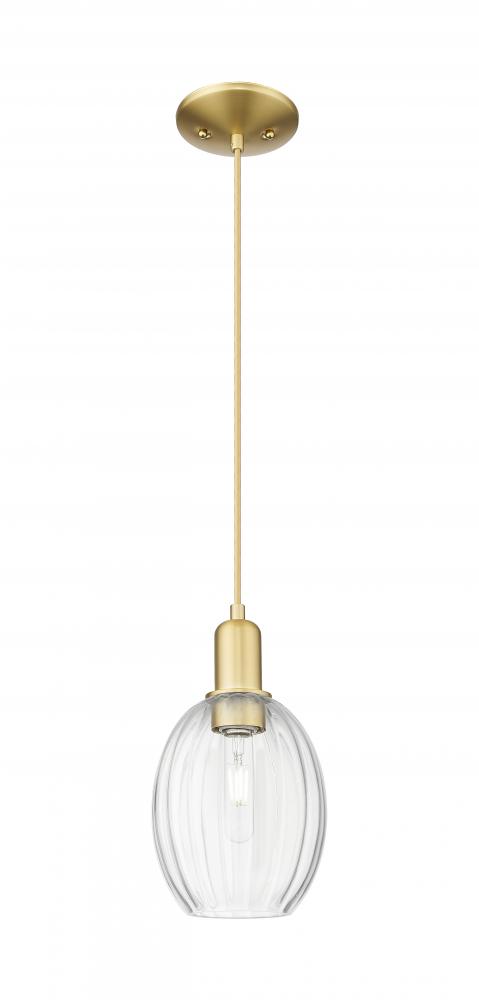 Preston Bulb - 1 Light - 6 inch - Satin Gold - Cord hung - Mini Pendant