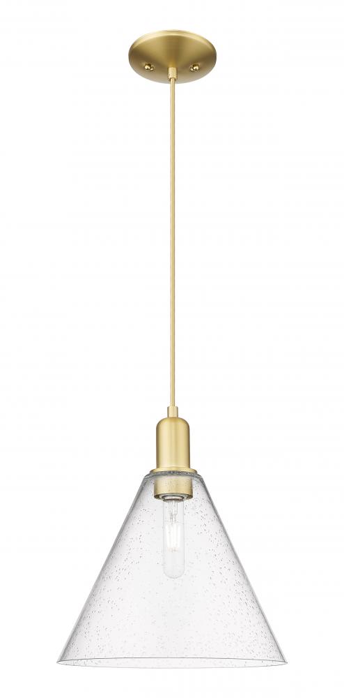 Berkshire Glass - 1 Light - 12 inch - Satin Gold - Cord hung - Mini Pendant