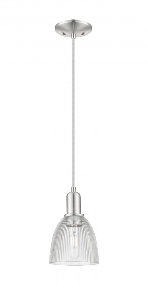 Castile - 1 Light - 6 inch - Brushed Satin Nickel - Cord hung - Mini Pendant