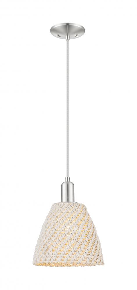 Bristol Natural - 1 Light - 6 inch - Brushed Satin Nickel - Cord hung - Mini Pendant