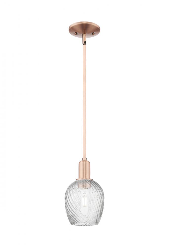 Salina - 1 Light - 6 inch - Antique Copper - Stem hung - Mini Pendant