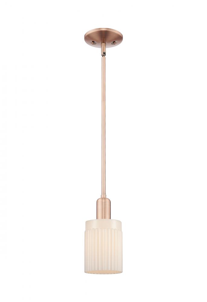 Hadley - 1 Light - 5 inch - Antique Copper - Stem hung - Mini Pendant