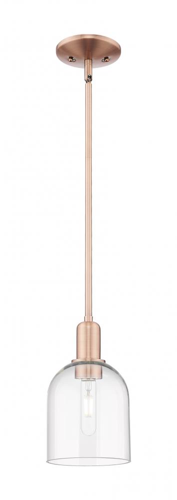 Bella - 1 Light - 6 inch - Antique Copper - Stem hung - Mini Pendant