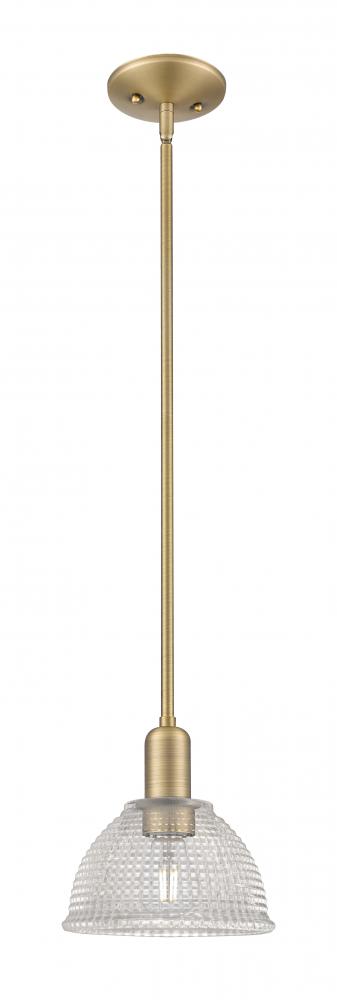 Arietta - 1 Light - 8 inch - Brushed Brass - Stem hung - Mini Pendant
