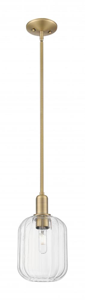 Preston Cylinder - 1 Light - 6 inch - Brushed Brass - Mini Pendant