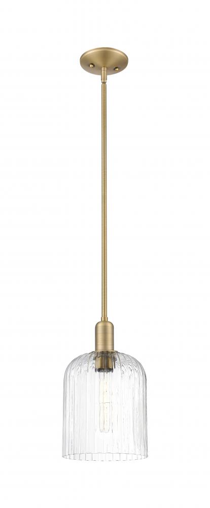 Bridal Veil - 1 Light - 8 inch - Brushed Brass - Mini Pendant