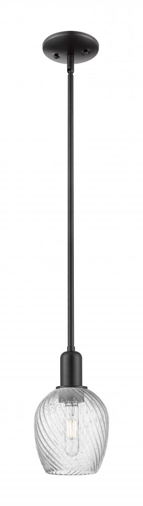 Salina - 1 Light - 6 inch - Matte Black - Stem hung - Mini Pendant