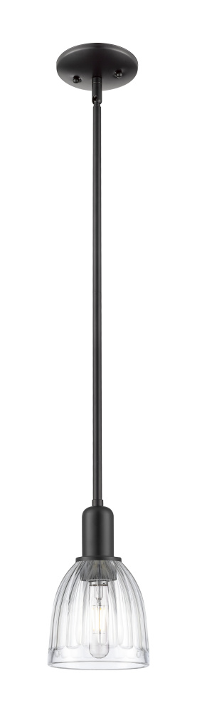 Brookfield - 1 Light - 6 inch - Matte Black - Stem hung - Mini Pendant