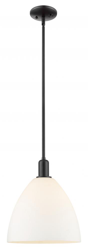 Bristol - 1 Light - 12 inch - Matte Black - Stem hung - Mini Pendant
