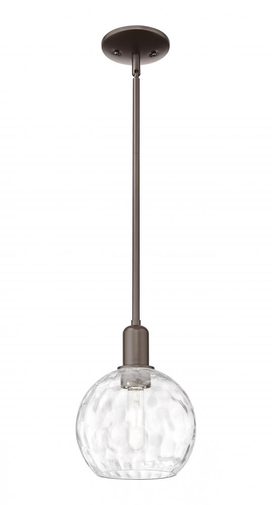 Athens Water Glass - 1 Light - 8 inch - Oil Rubbed Bronze - Stem hung - Mini Pendant