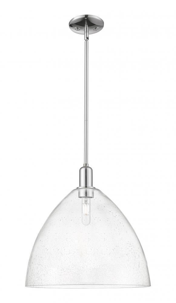 Berkshire Glass - 1 Light - 16 inch - Polished Chrome - Stem hung - Mini Pendant