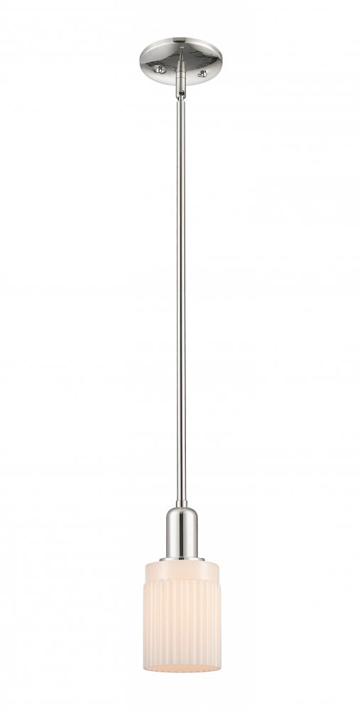 Hadley - 1 Light - 5 inch - Polished Nickel - Stem hung - Mini Pendant