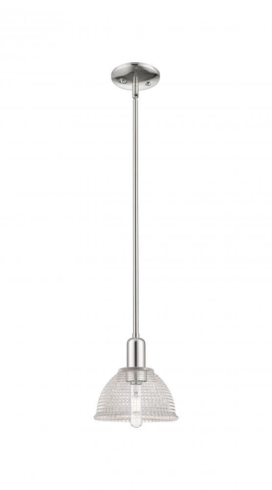 Arietta - 1 Light - 8 inch - Polished Nickel - Stem hung - Mini Pendant