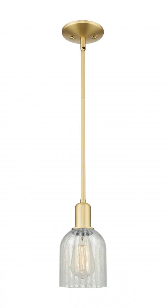 Caledonia - 1 Light - 5 inch - Satin Gold - Stem hung - Mini Pendant