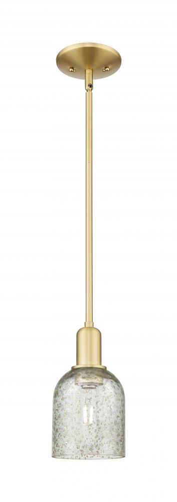 Caledonia - 1 Light - 5 inch - Satin Gold - Stem hung - Mini Pendant