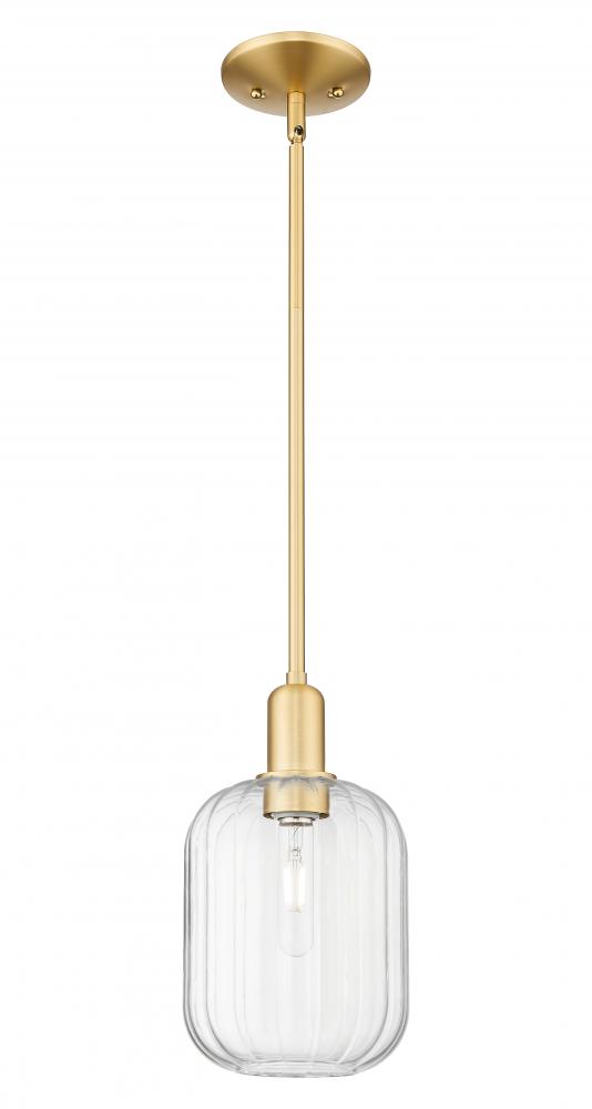 Preston Cylinder - 1 Light - 6 inch - Satin Gold - Mini Pendant