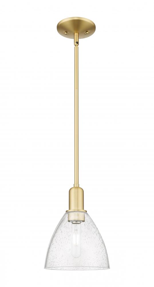 Bristol - 1 Light - 8 inch - Satin Gold - Stem hung - Mini Pendant