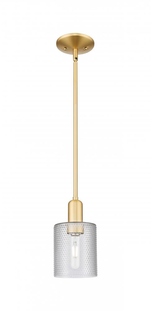 Cobbleskill - 1 Light - 5 inch - Brushed Satin Nickel - Stem hung - Mini Pendant