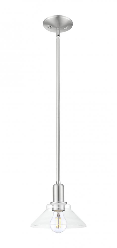 Orwell - 1 Light - 8 inch - Brushed Satin Nickel - Stem hung - Mini Pendant