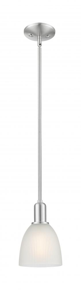 Castile - 1 Light - 6 inch - Brushed Satin Nickel - Stem hung - Mini Pendant