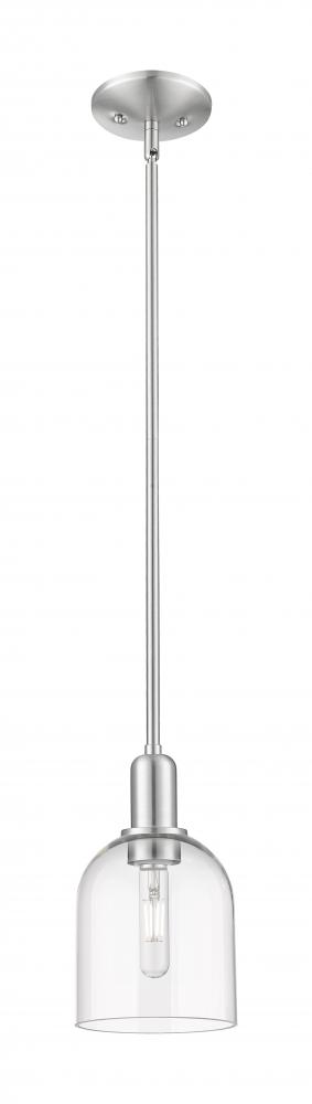 Bella - 1 Light - 6 inch - Brushed Satin Nickel - Stem hung - Mini Pendant