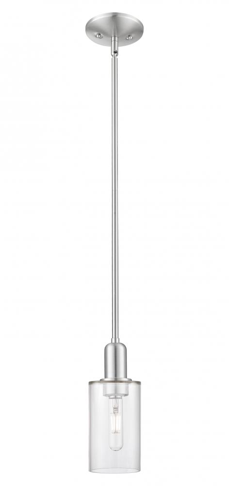 Clymer - 1 Light - 4 inch - Brushed Satin Nickel - Stem hung - Mini Pendant