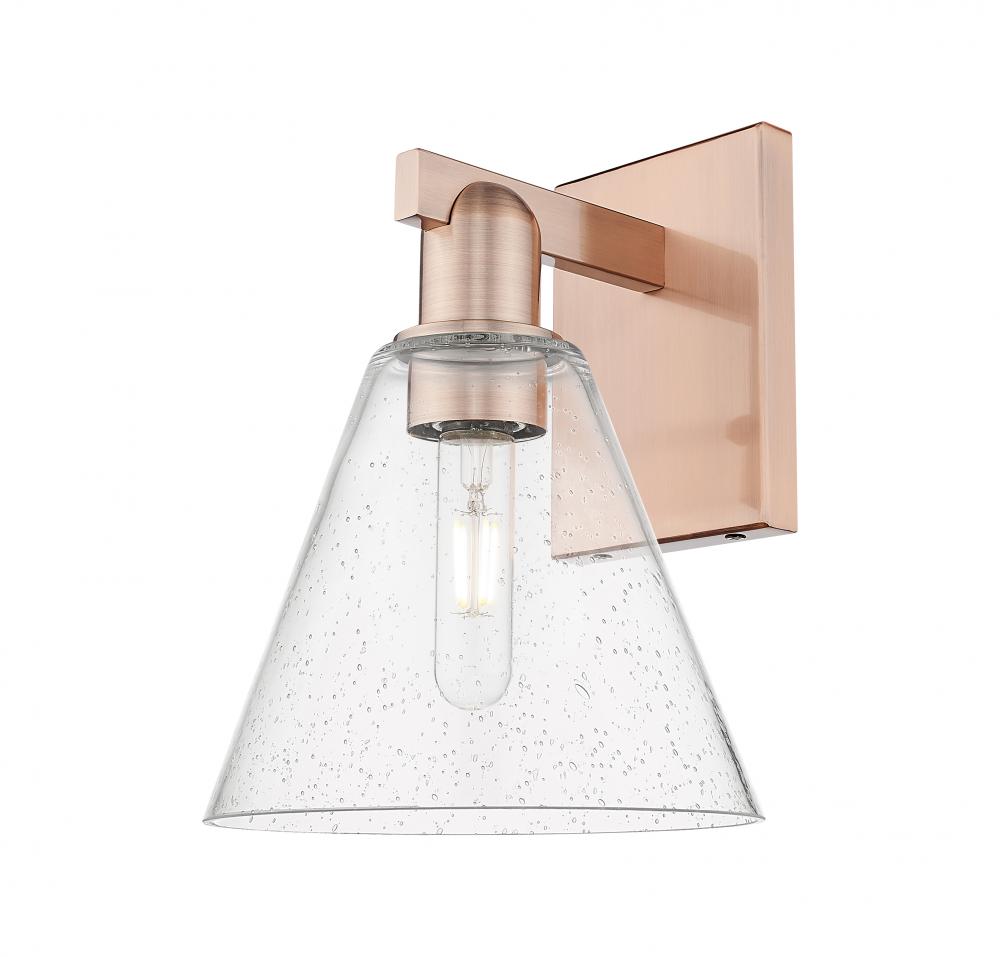 Berkshire Glass - 1 Light - 8 inch - Antique Copper - Sconce