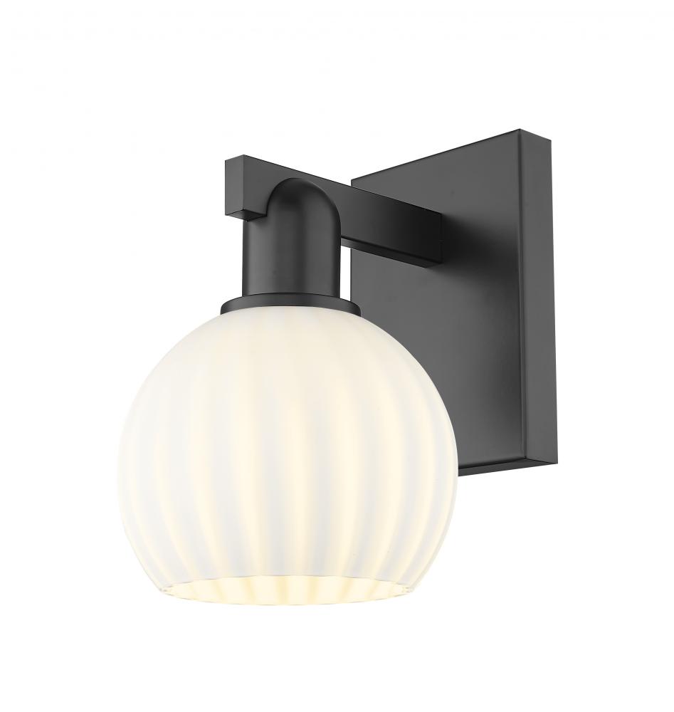 White Venetian - 1 Light - 6 inch - Matte Black - Sconce