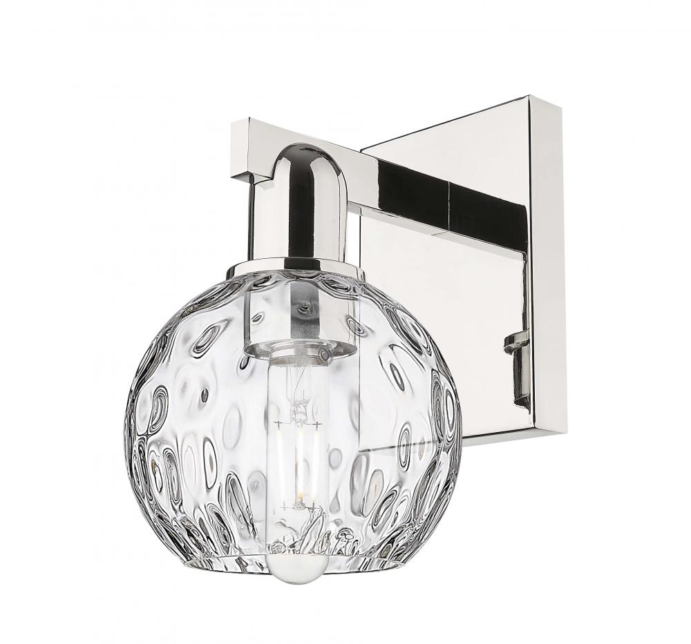 Athens Water Glass - 1 Light - 6 inch - Polished Nickel - Sconce