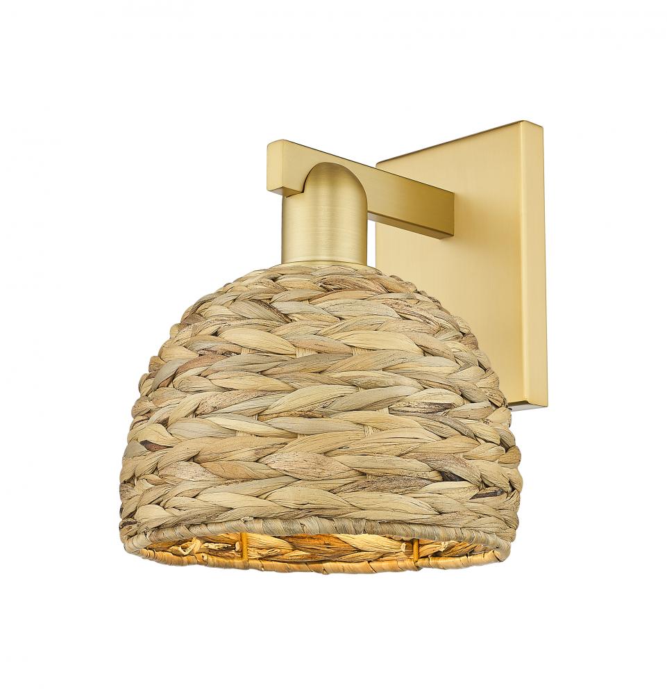 Woven Rattan - 1 Light - 8 inch - Satin Gold - Sconce