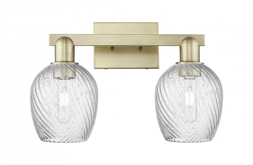 Salina - 2 Light - 17 inch - Antique Brass - Bath Vanity Light