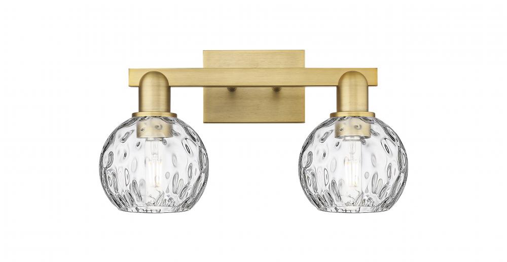 Athens Water Glass - 2 Light - 17 inch - Brushed Brass - Bath Vanity Light