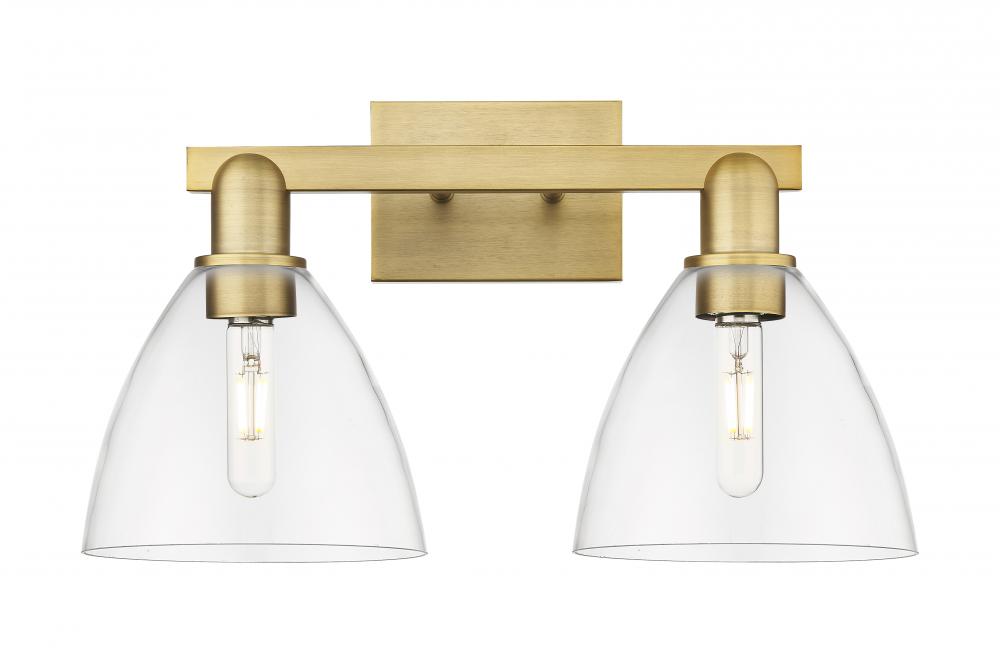 Bristol - 2 Light - 19 inch - Brushed Brass - Bath Vanity Light