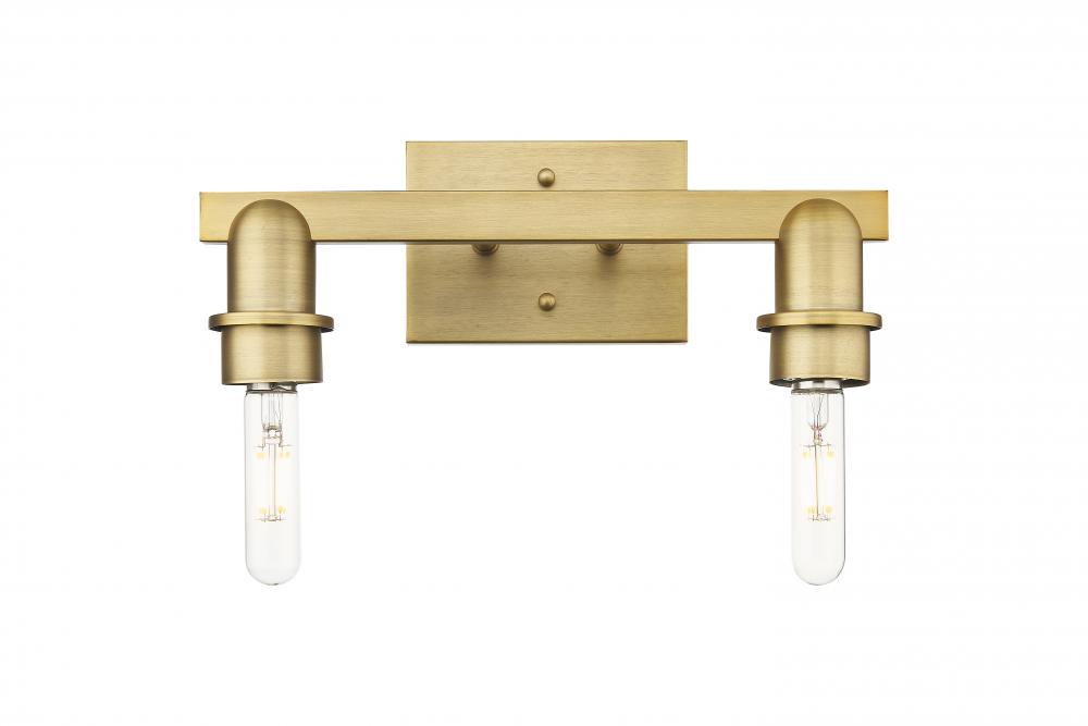 Arcadia - 2 Light - 14 inch - Brushed Brass - Bath Vanity Light