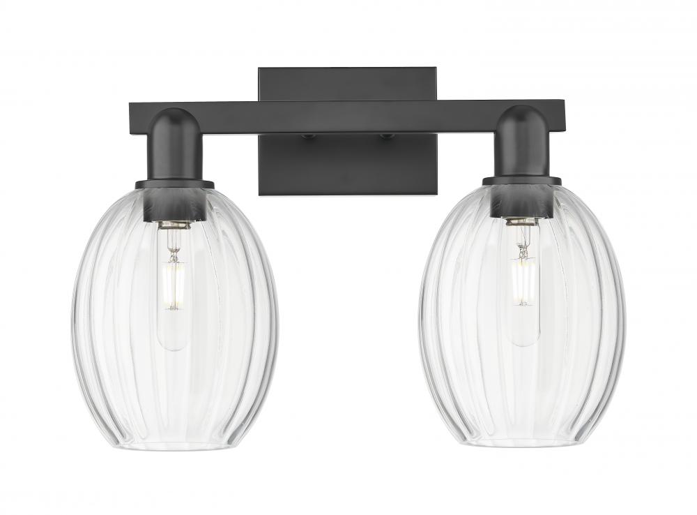 Preston Bulb - 2 Light - 16 inch - Matte Black - Bath Vanity Light