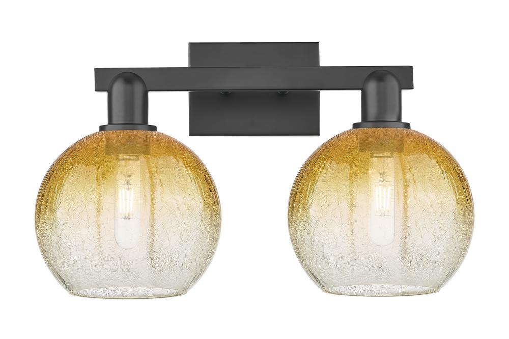 Brookhaven Globe - 2 Light - 16 inch - Matte Black - Bath Vanity Light