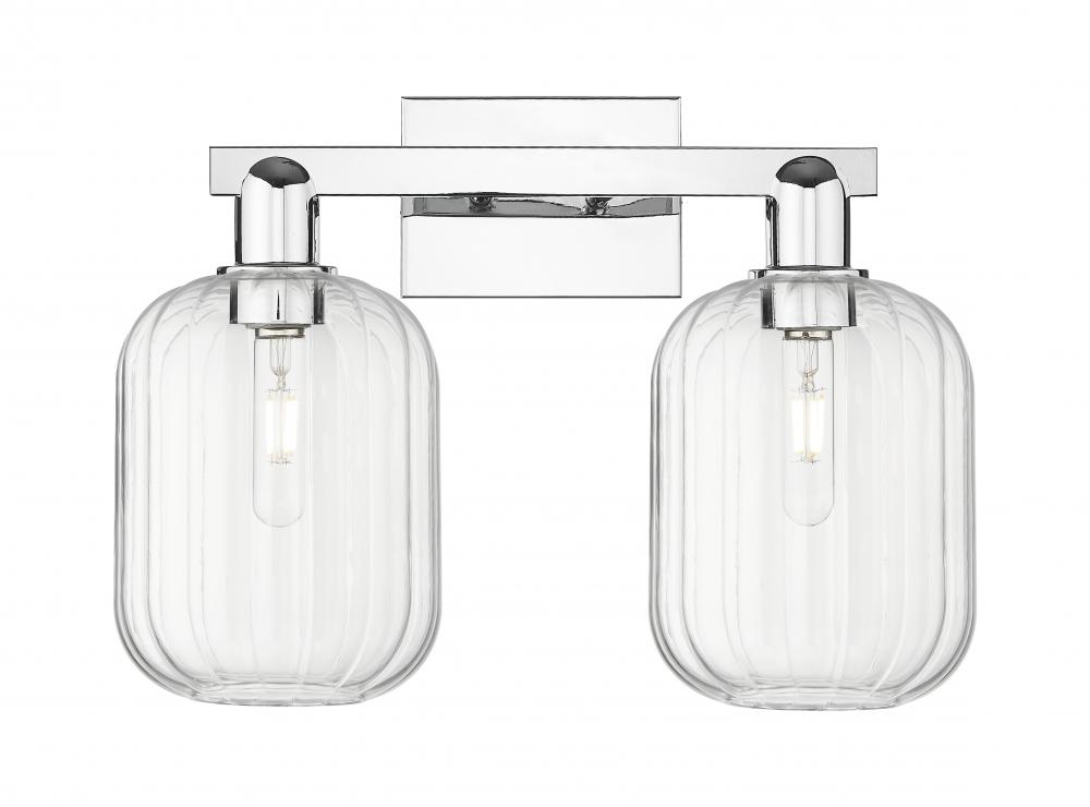 Preston Cylinder - 2 Light - 16 inch - Polished Chrome - Bath Vanity Light