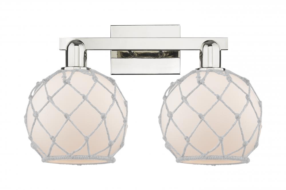 Farmhouse Rope - 2 Light - 19 inch - Polished Nickel - Bath Vanity Light