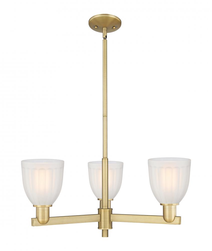 Brookfield - 3 Light - 28 inch - Brushed Brass - Stem hung - Pendant