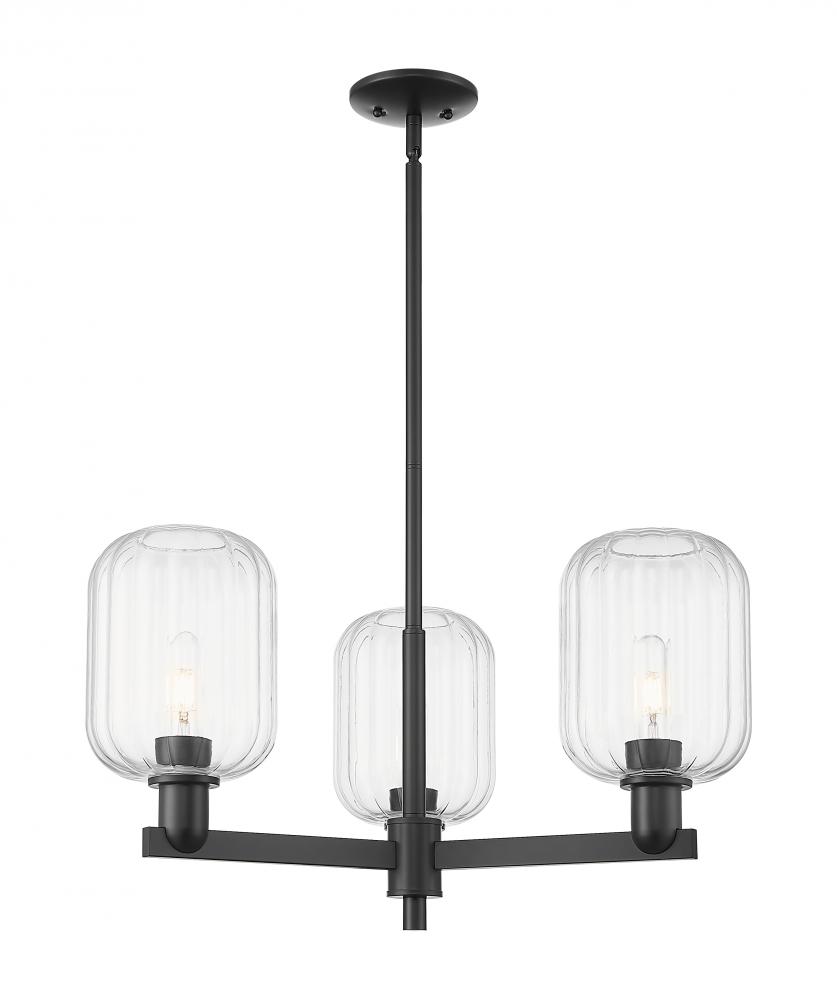 Preston Cylinder - 3 Light - 18 inch - Matte Black - Pendant